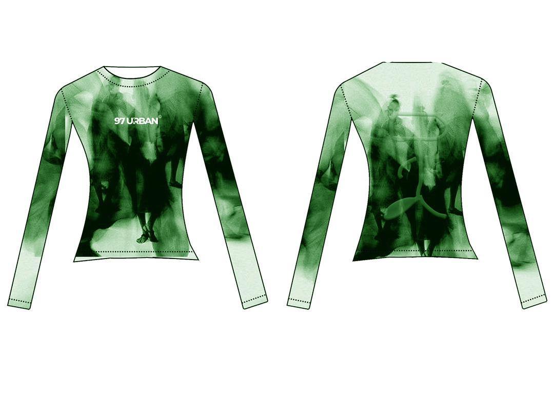97 URBAN PIXELATED GREEN SHADOW TOP