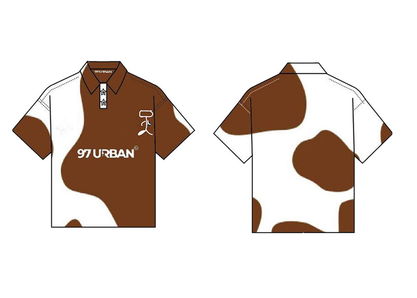 97 URBAN BEIGE COW POLO TEE