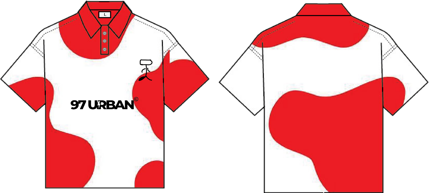 97 URBAN RED COW POLO TEE