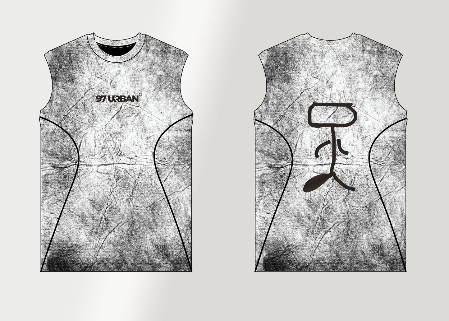 97 URBAN CURVED WASHED TANK TOP