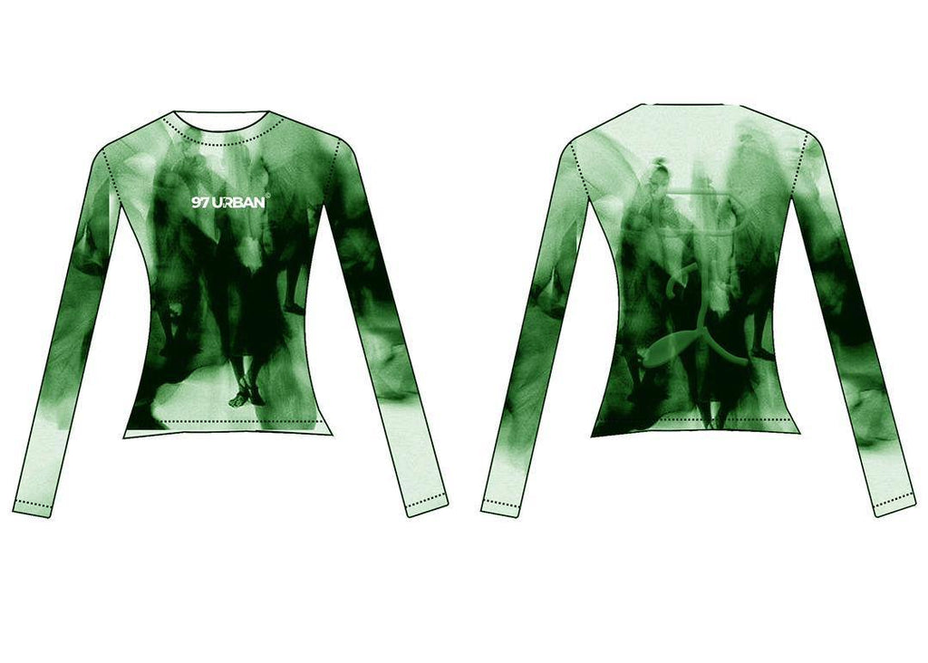 97 URBAN PIXELATED GREEN SHADOW TOP