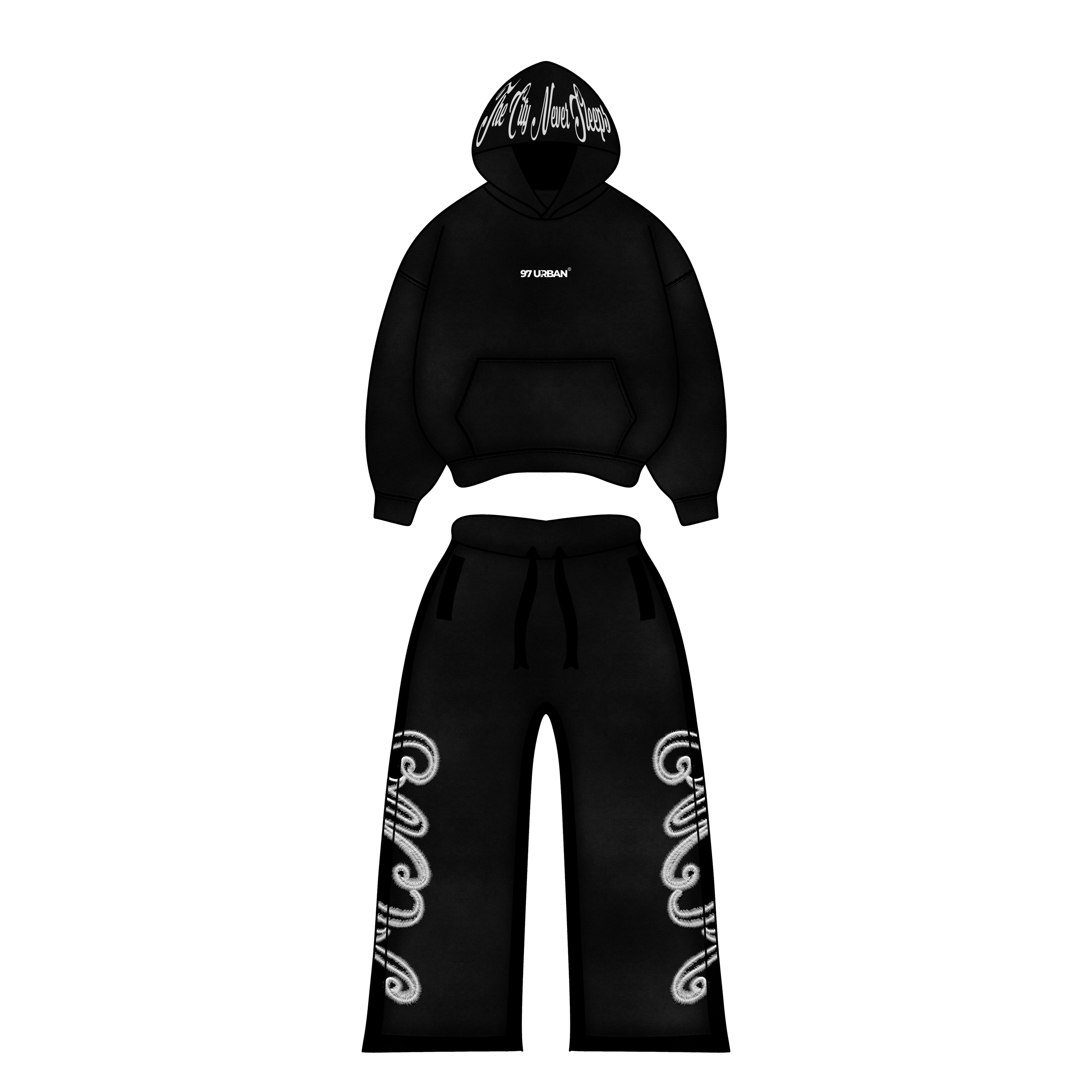 97 URBAN BLACK BASICS HOODIE