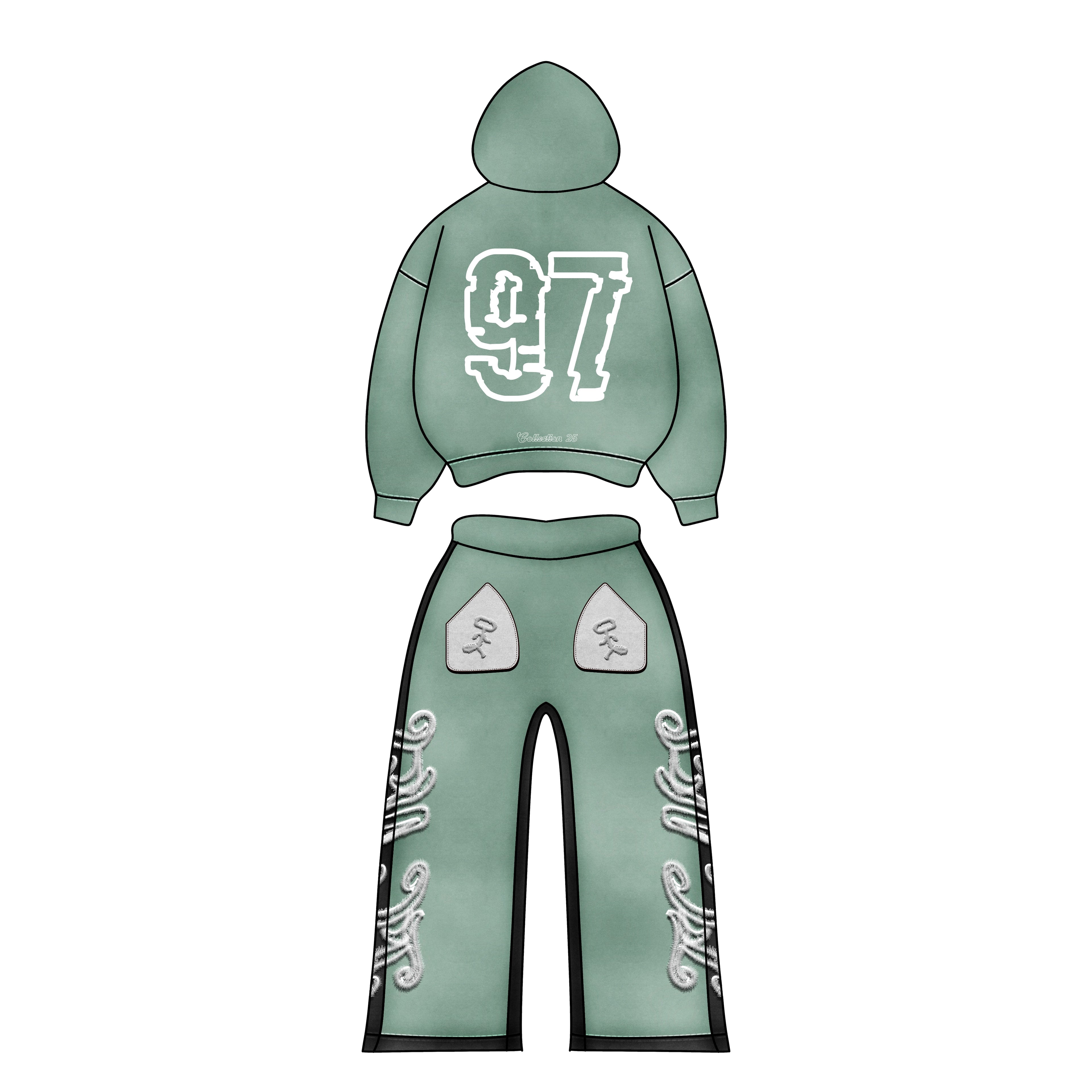 97 URBAN MINT GREEN BASICS HOODIE
