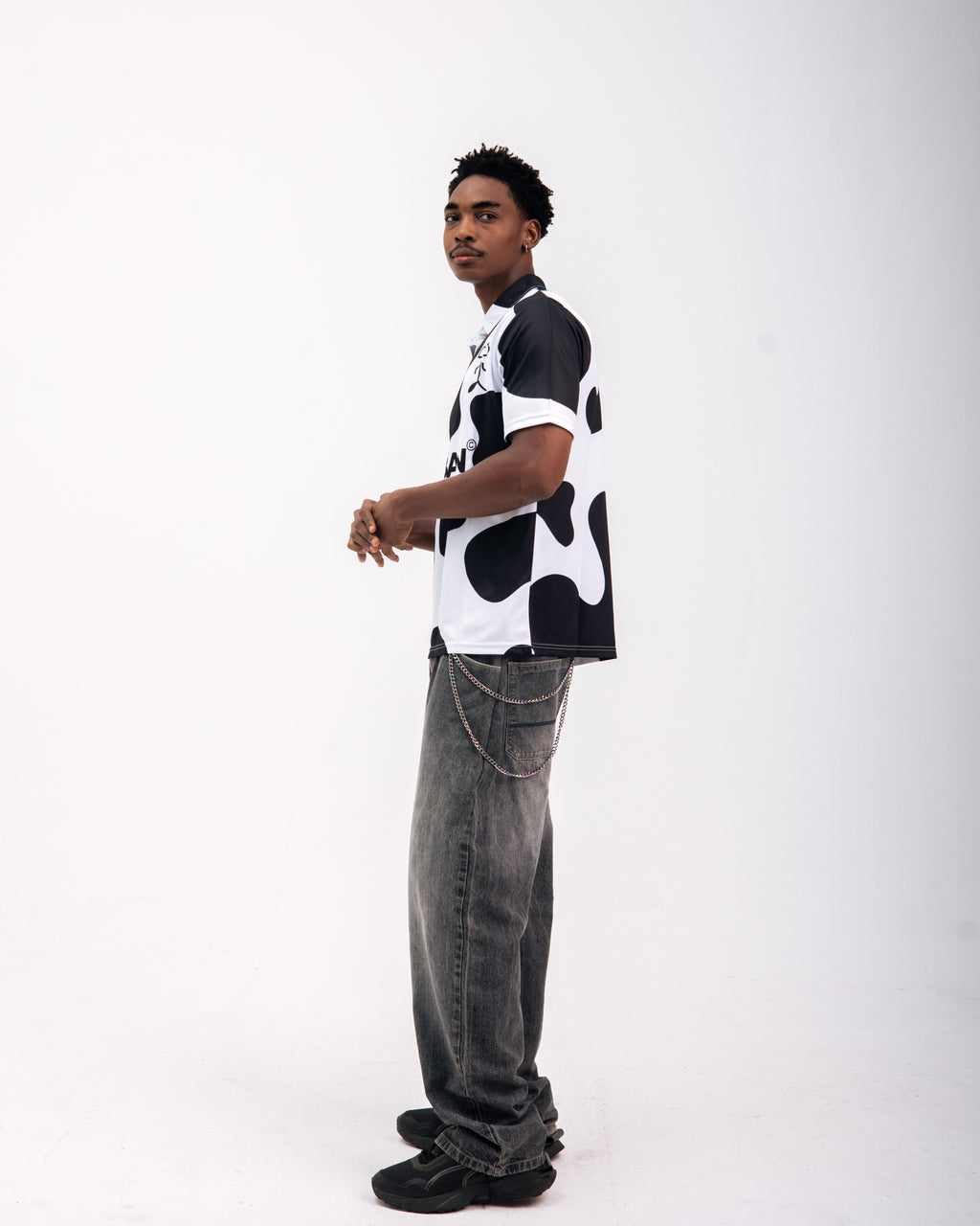 97 URBAN BLACK COW POLO TEE