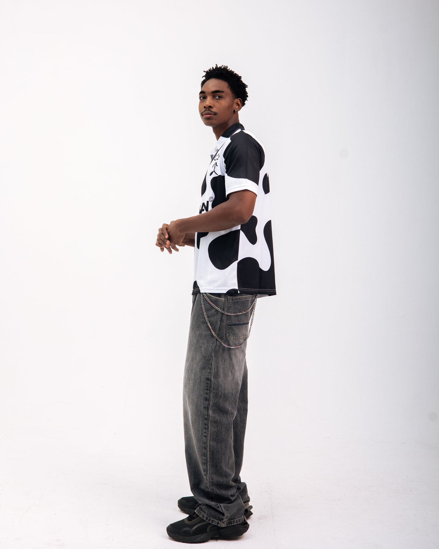 97 URBAN BLACK COW POLO TEE