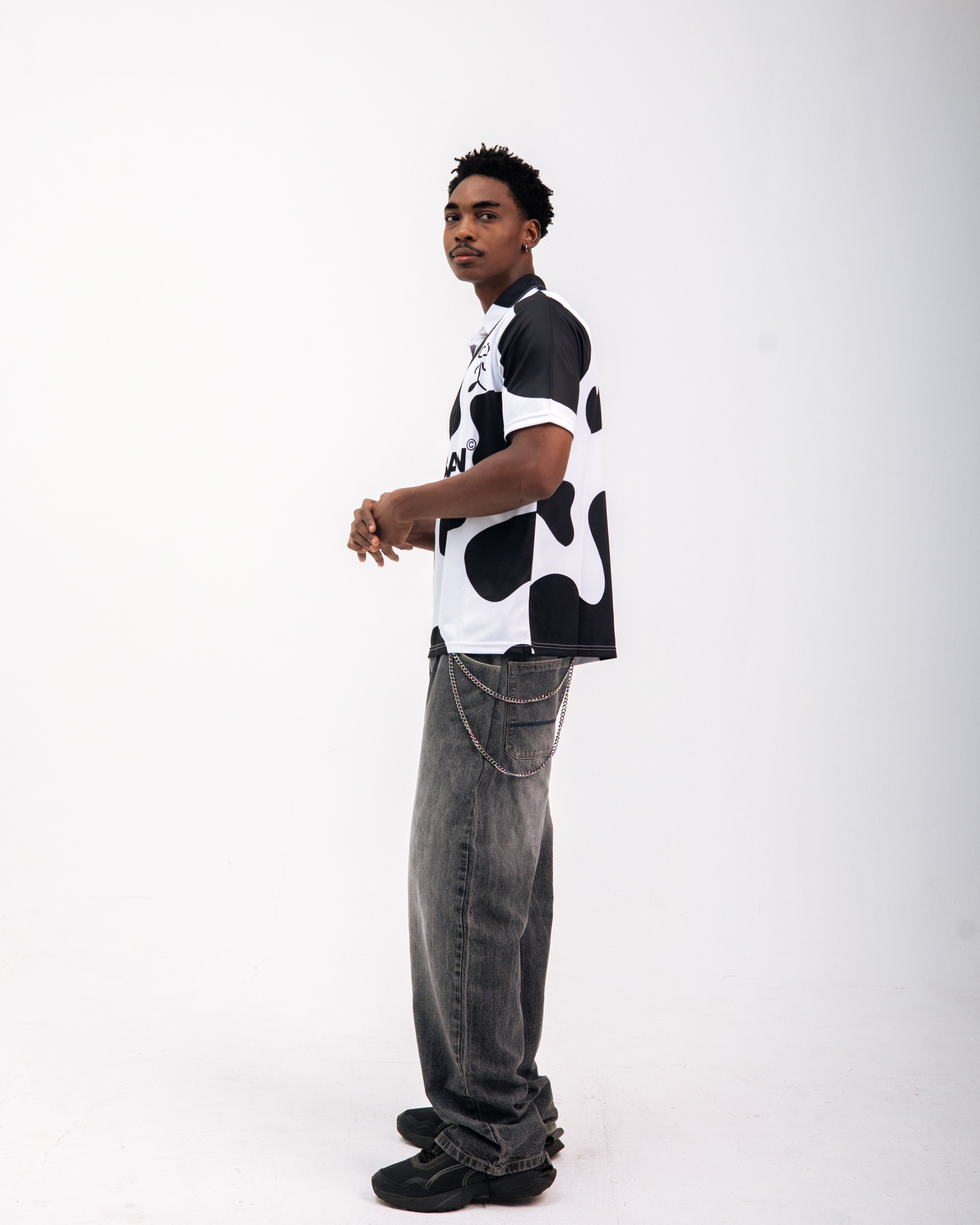 97 URBAN BLACK COW POLO TEE