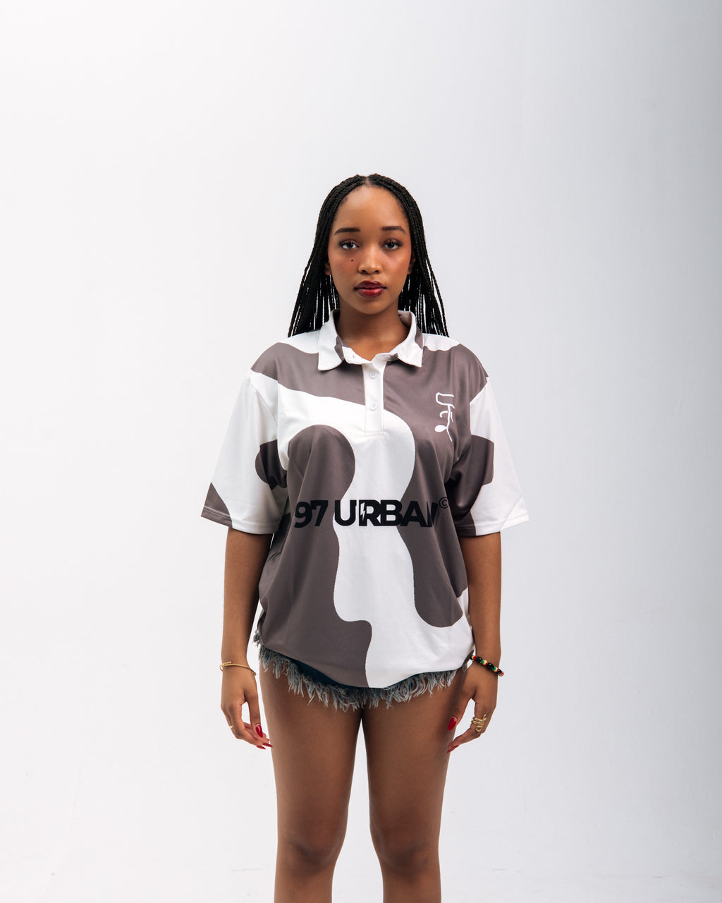 97 URBAN GRAY COW POLO TEE