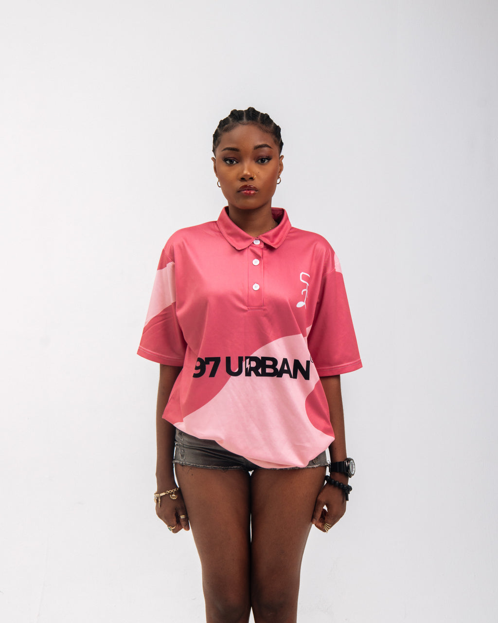 97 URBAN PINK COW POLO TEE