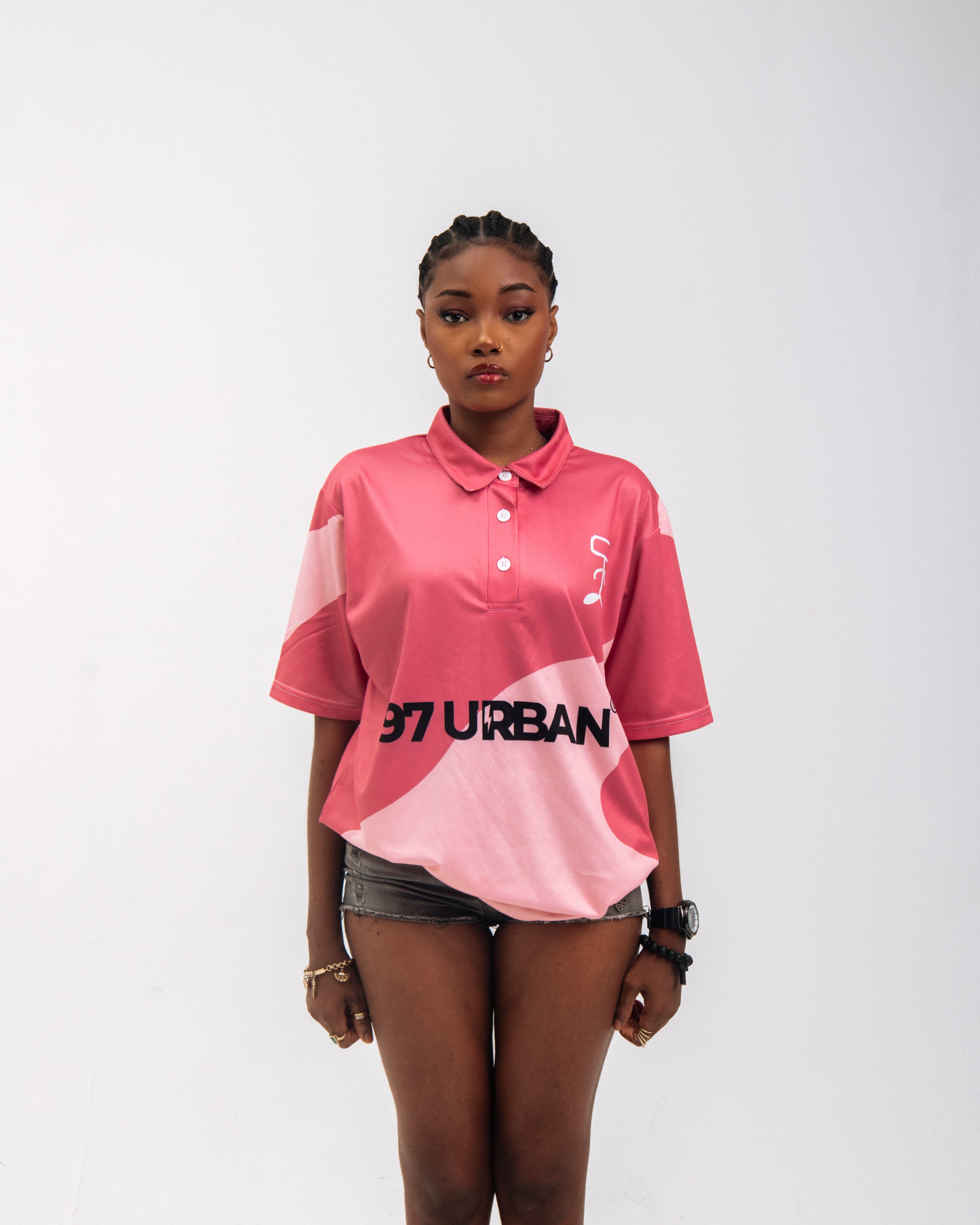 97 URBAN PINK COW POLO TEE