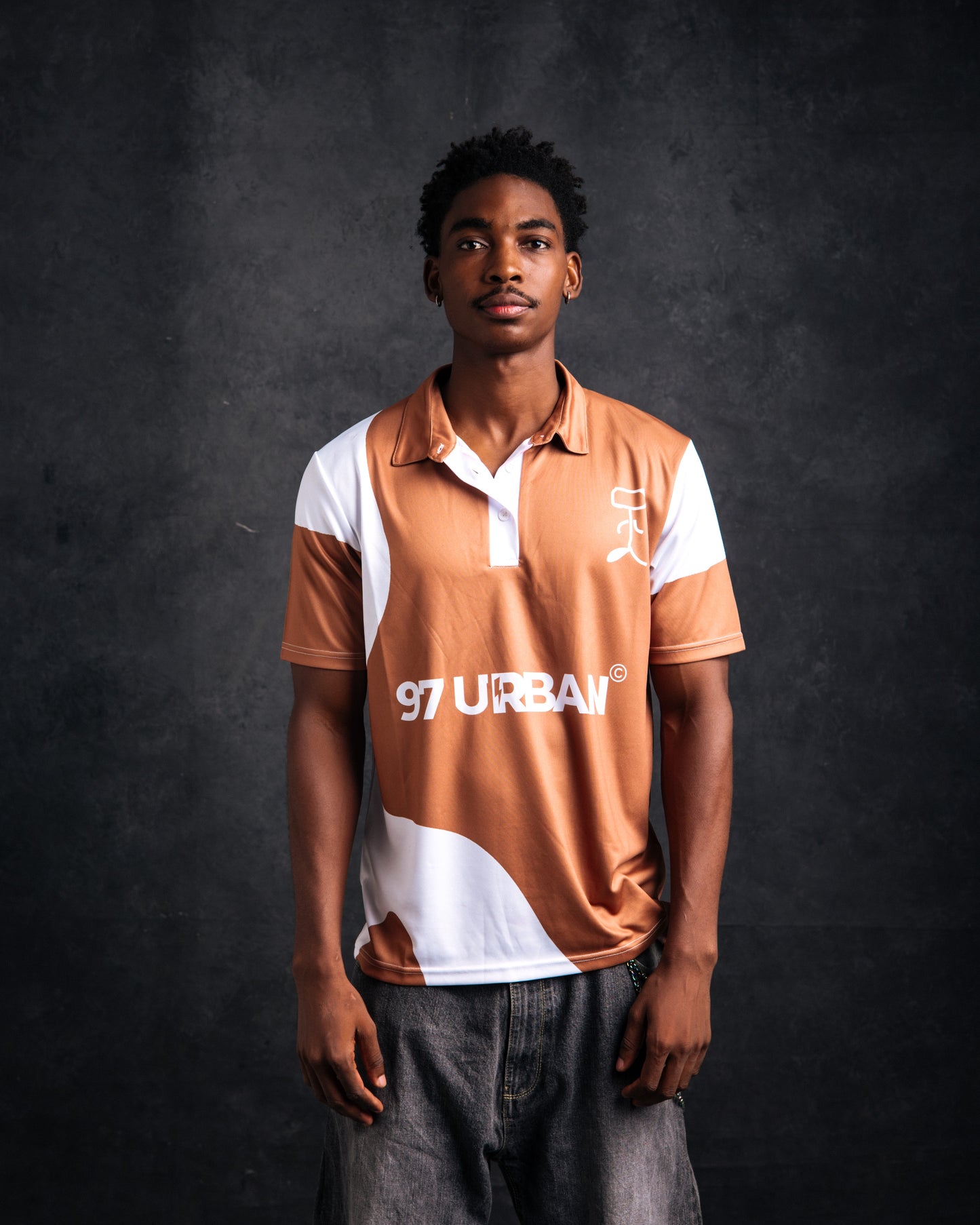 97 URBAN BEIGE COW POLO TEE