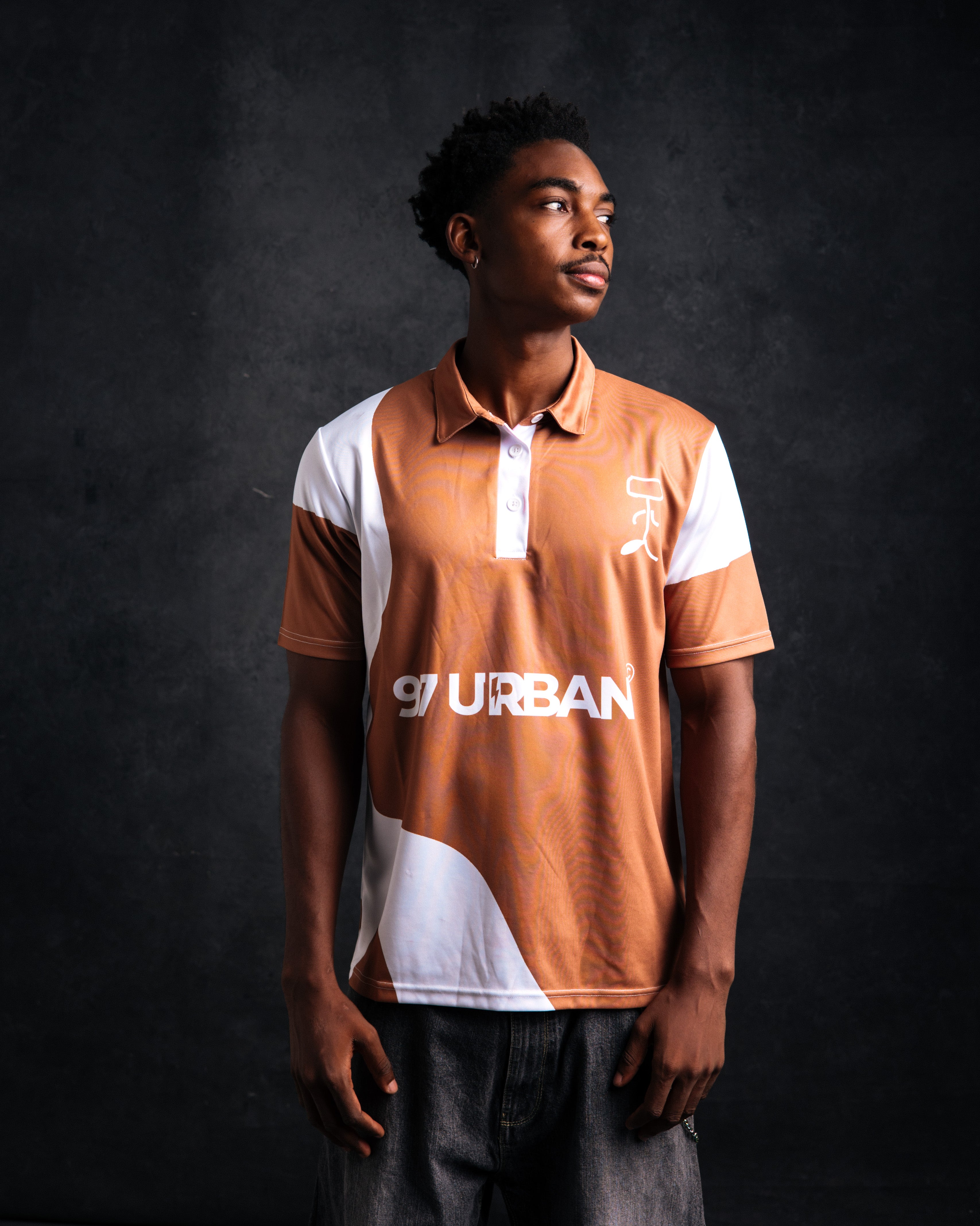 97 URBAN BEIGE COW POLO TEE