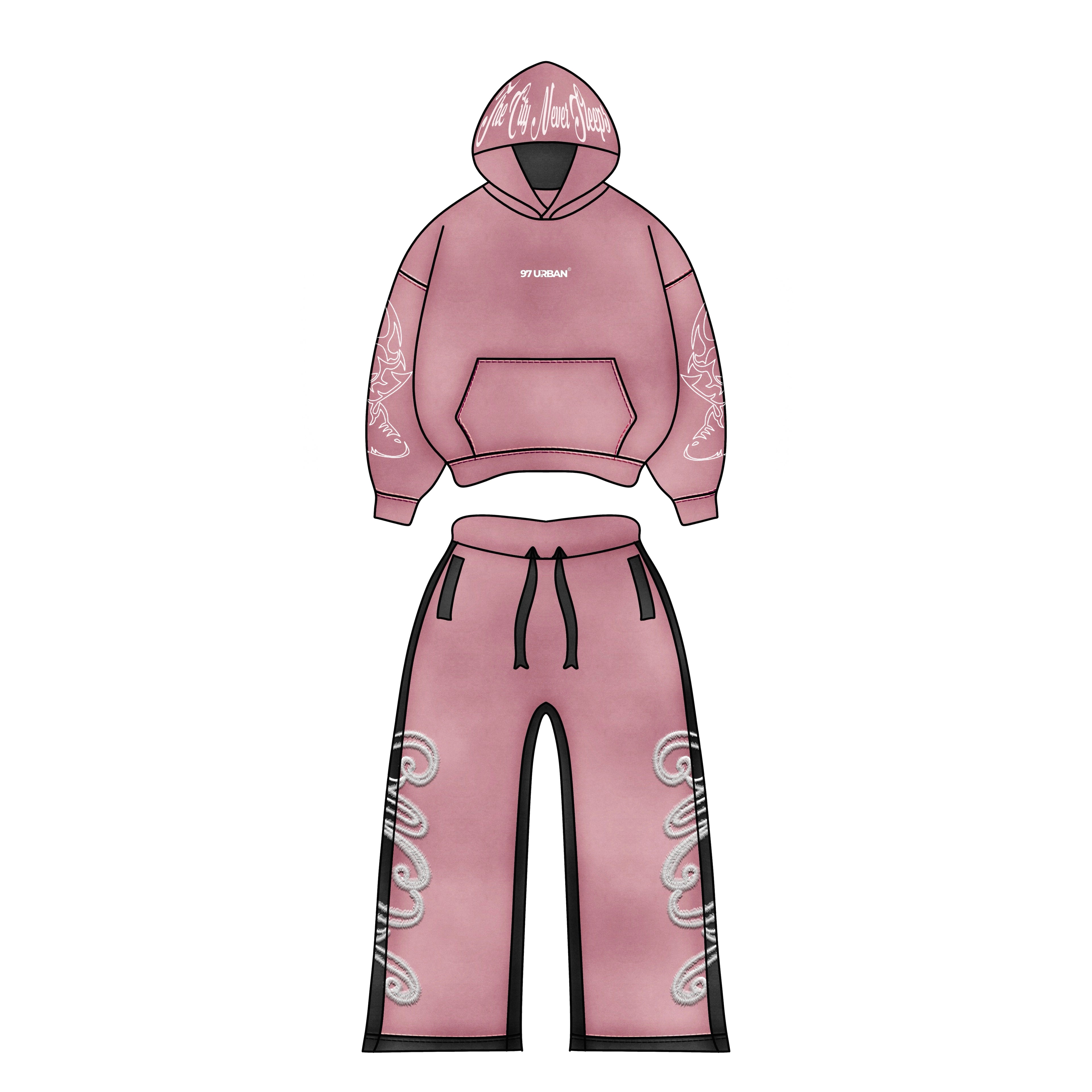 97 URBAN PINK BASICS HOODIE