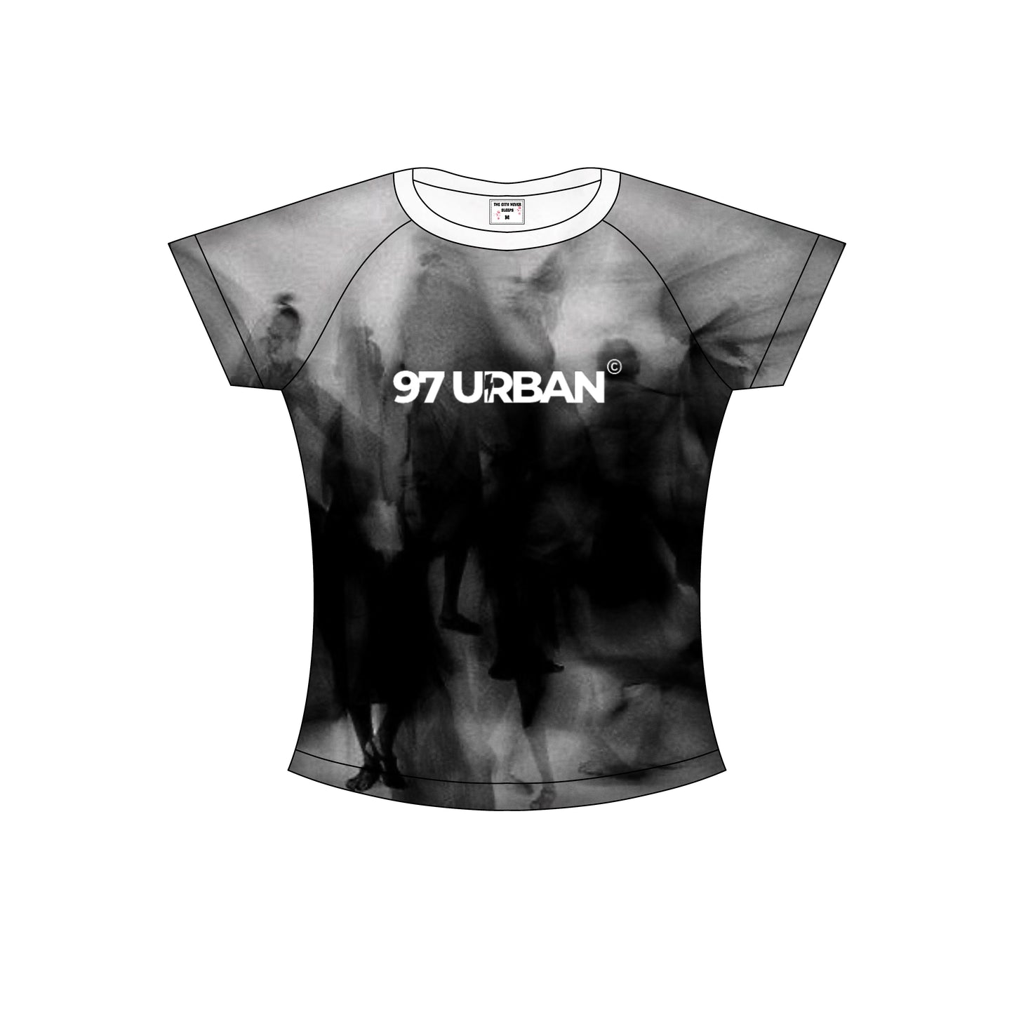 ETHEREAL SHADOW BLACK CROP TEE