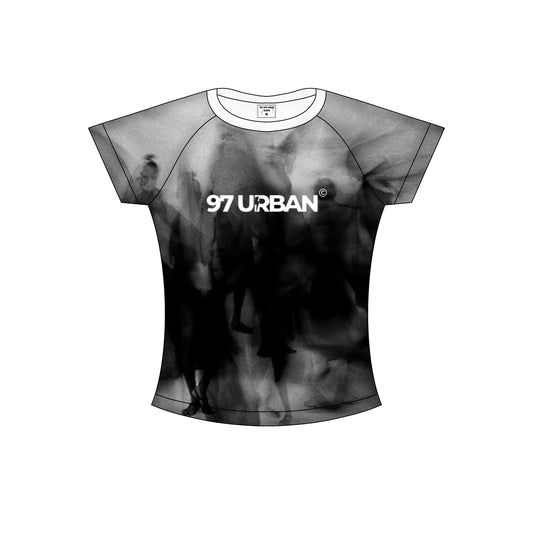 ETHEREAL SHADOW BLACK CROP TEE