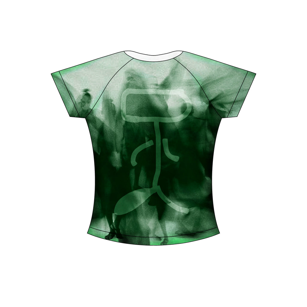 ETHEREAL SHADOW GREEN CROP TEE
