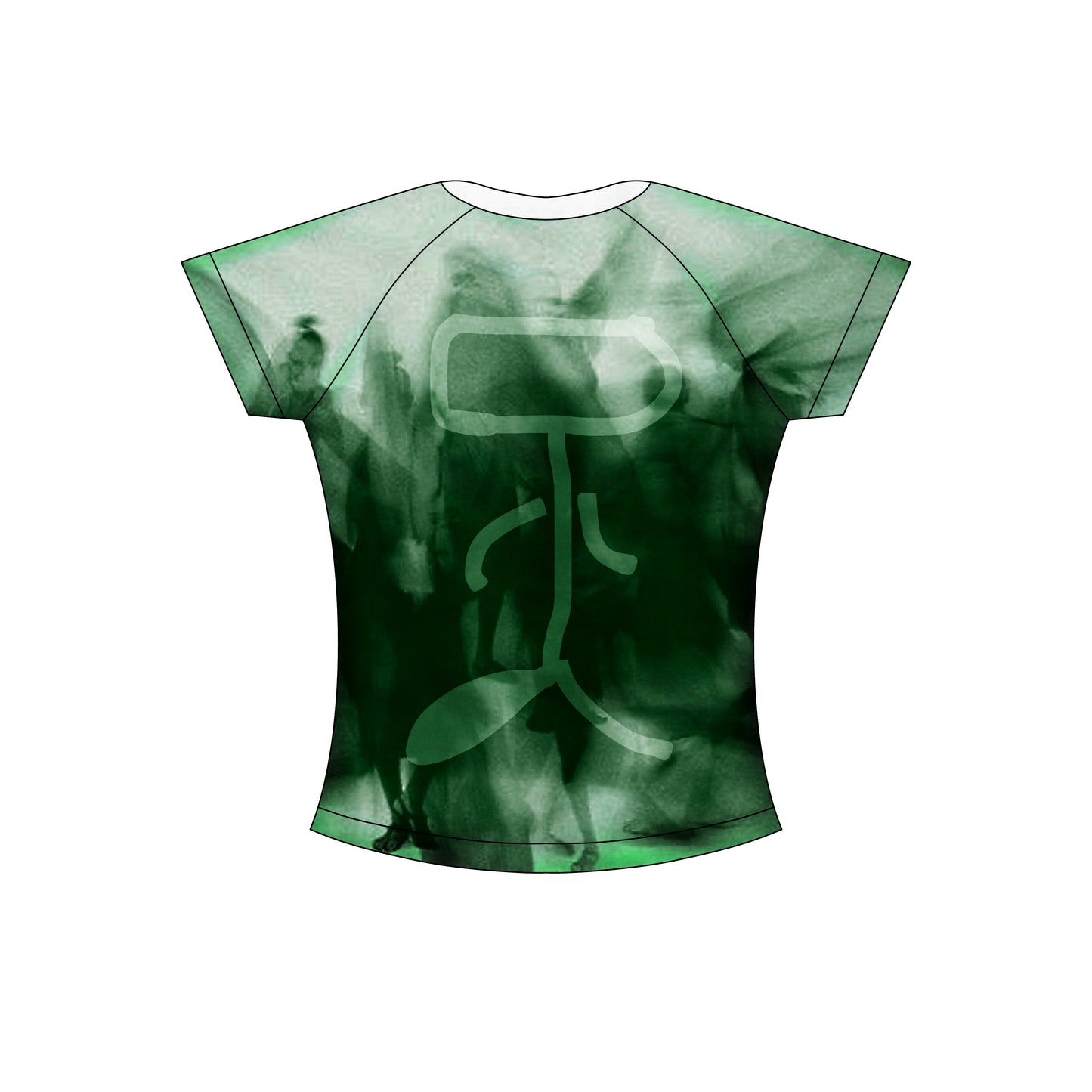 ETHEREAL SHADOW GREEN CROP TEE
