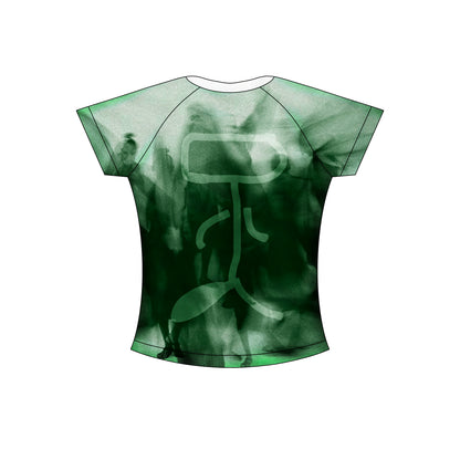 ETHEREAL SHADOW GREEN CROP TEE