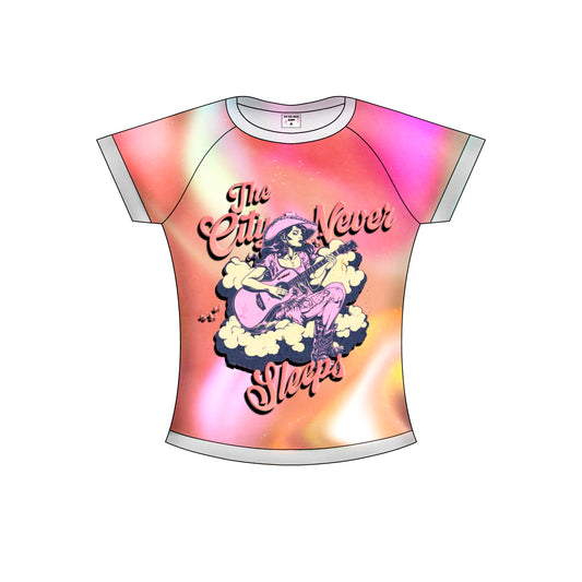 97 URBAN RHYTHM PINK CROP TEE