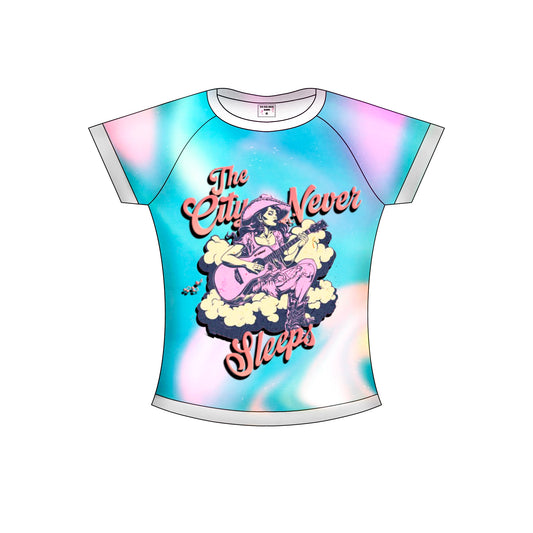 97 URBAN RHYTHM SEA BLUE CROP TEE