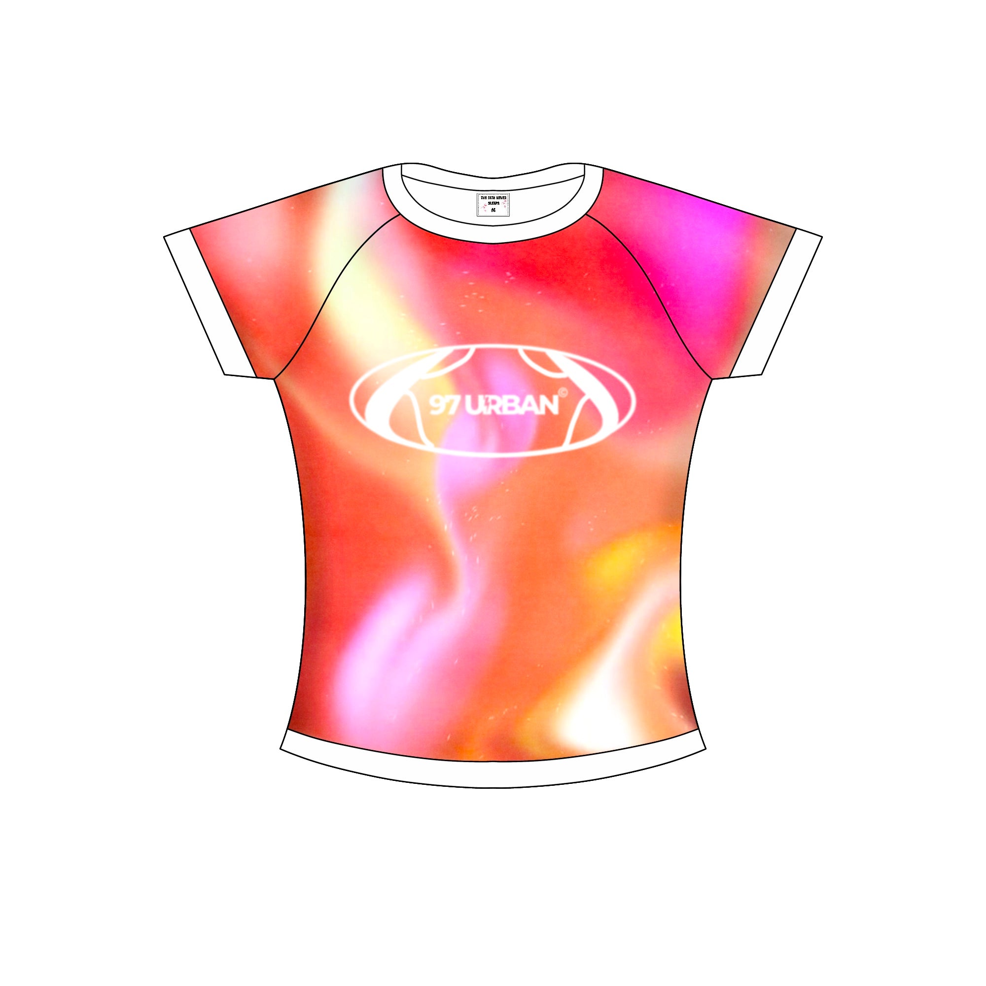 97 URBAN GRADIENT ORANGE CROP TEE