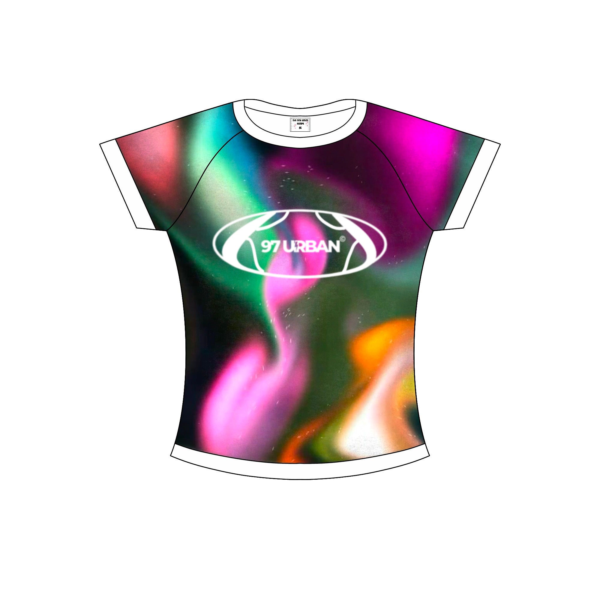 97 URBAN GRADIENT FLOW CROP TEE