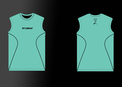 97 URBAN CURVED BLUE TANK TOP