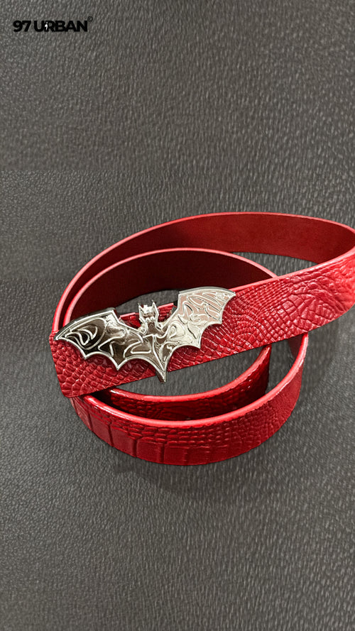 97 Urban Bat Buckle Belt Red