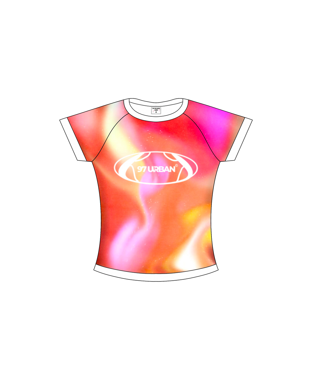 97 URBAN GRADIENT ORANGE CROP TEE