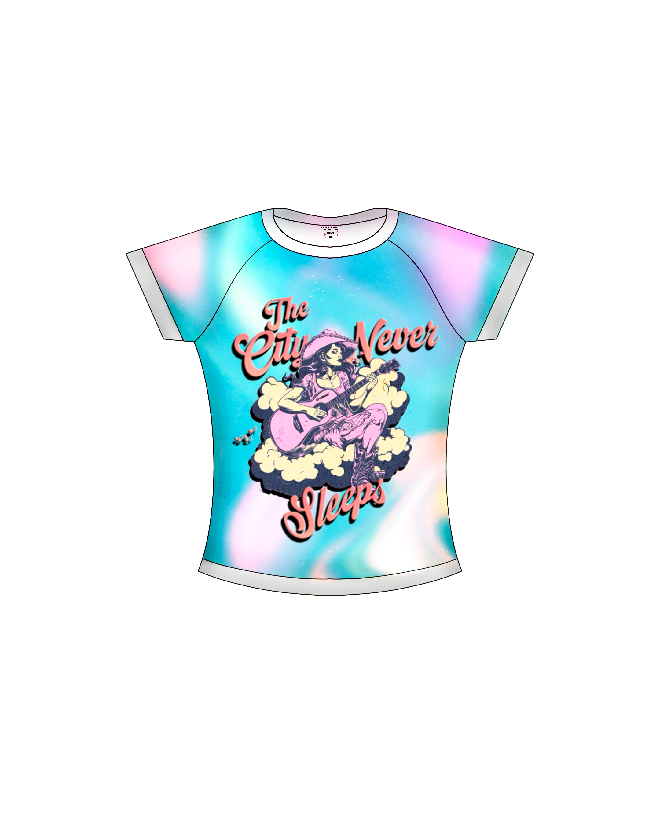 97 URBAN RHYTHM SEA BLUE CROP TEE