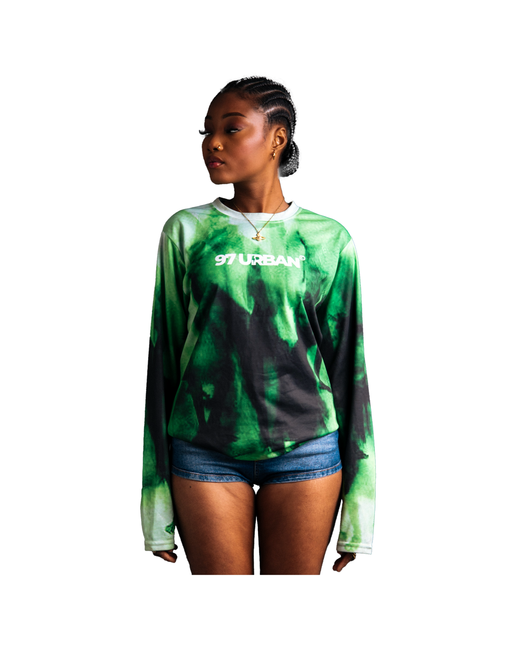 97 URBAN PIXELATED GREEN SHADOW TOP