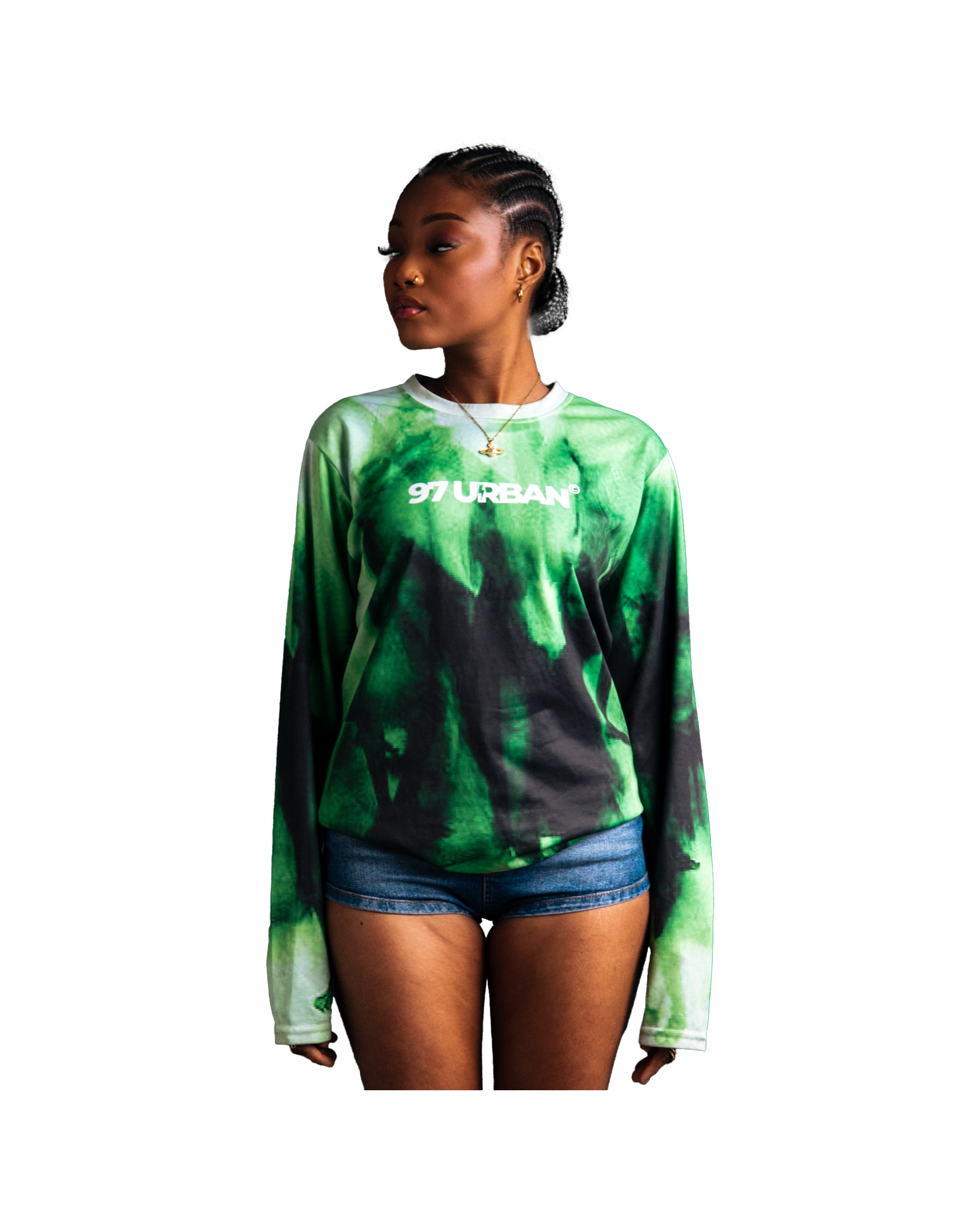 97 URBAN PIXELATED GREEN SHADOW TOP