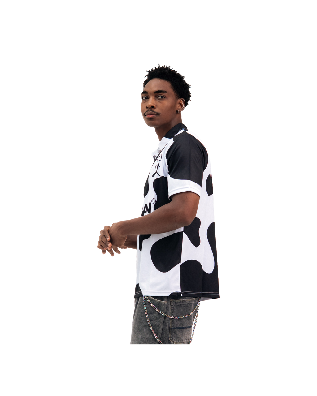 97 URBAN BLACK COW POLO TEE