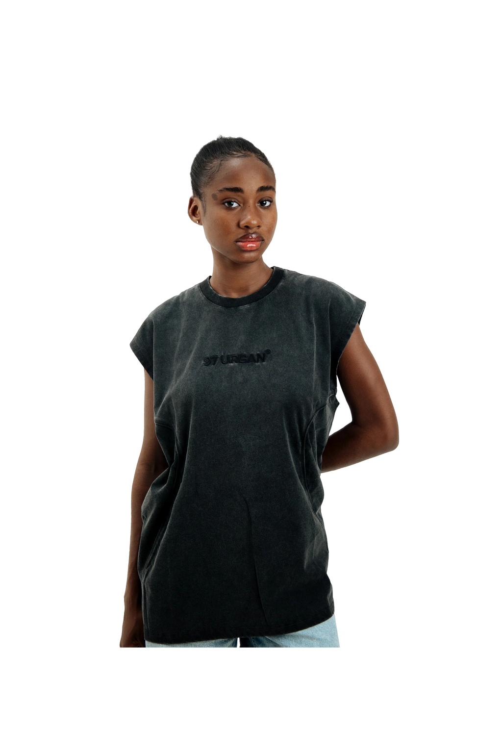 97 URBAN CURVED WASHED TANK TOP