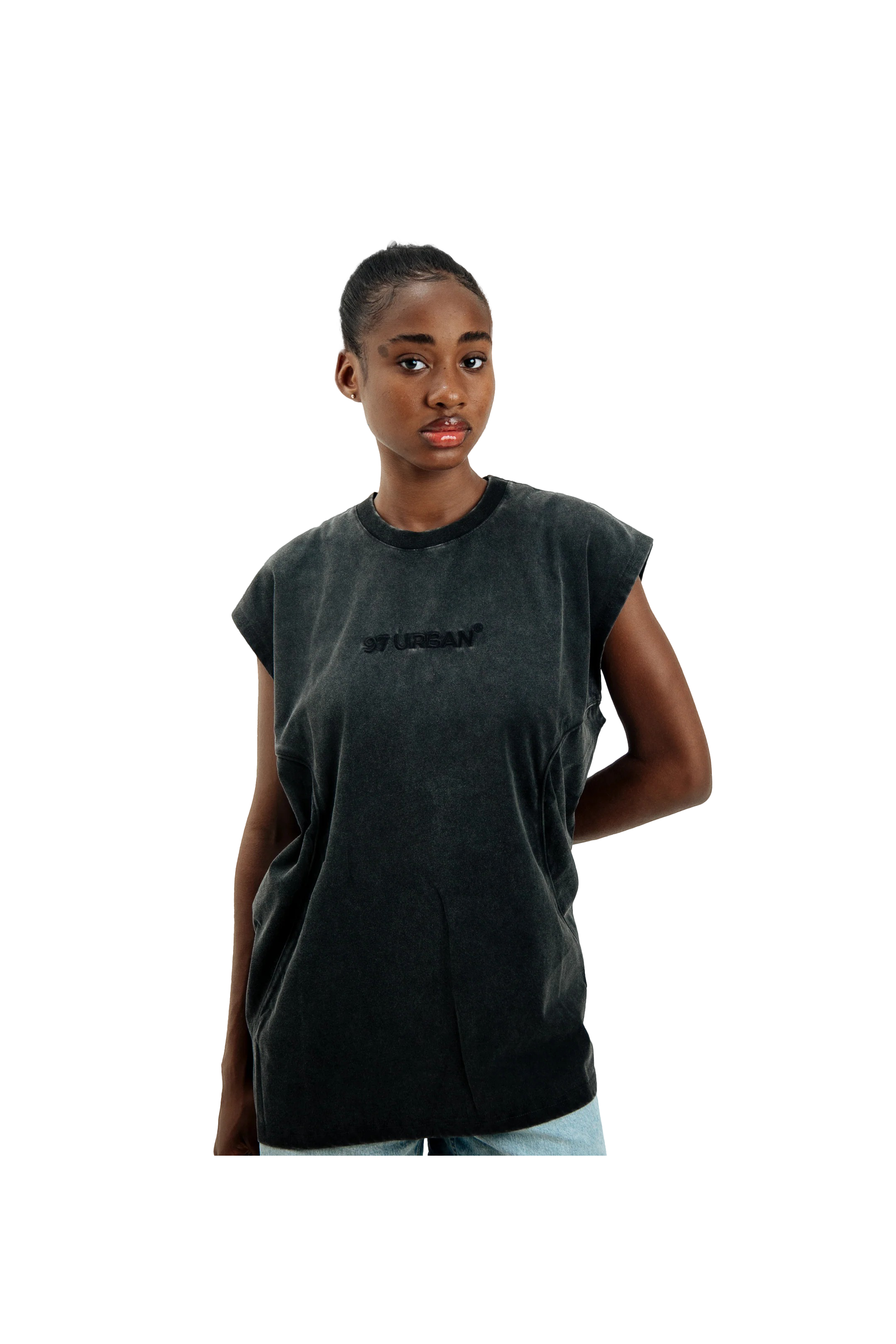 97 URBAN CURVED WASHED TANK TOP