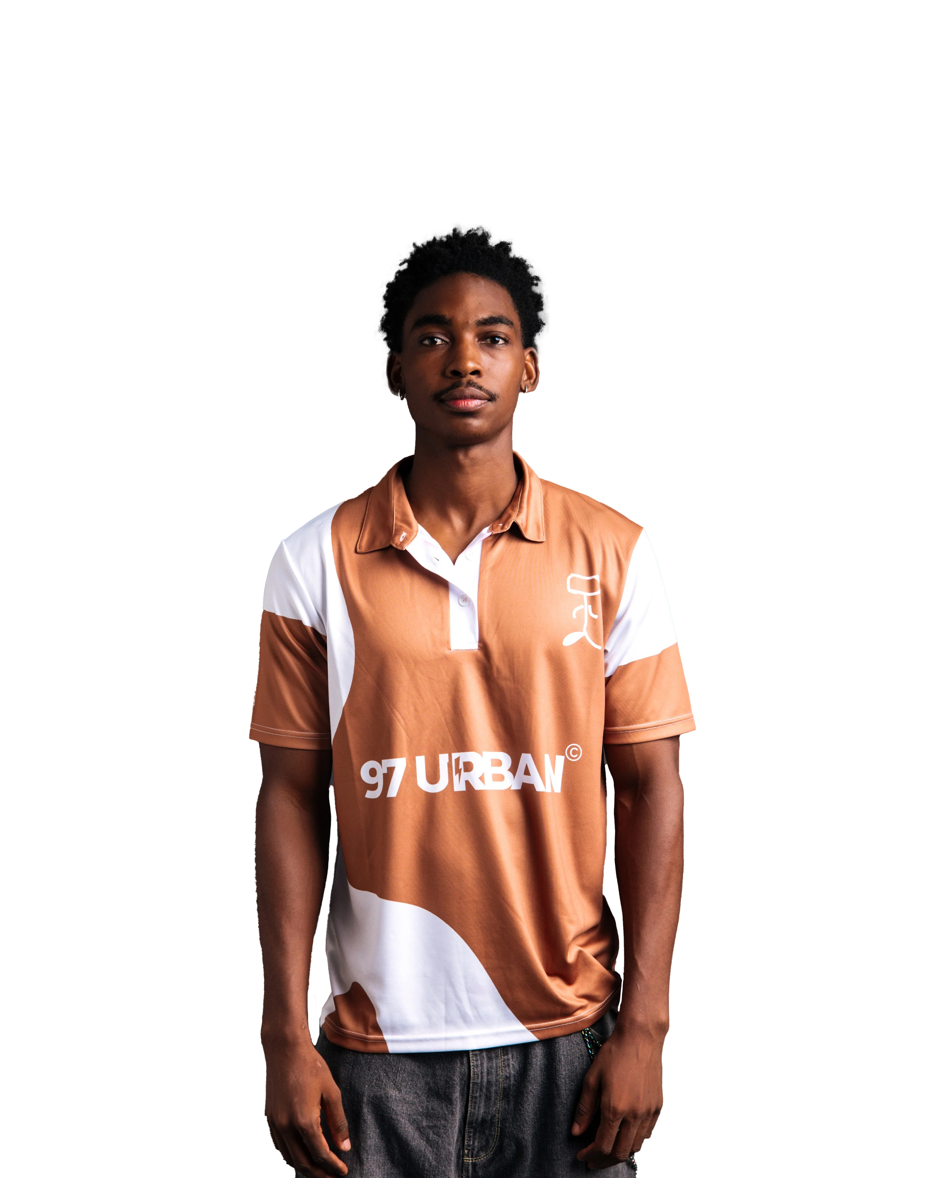 97 URBAN BEIGE COW POLO TEE