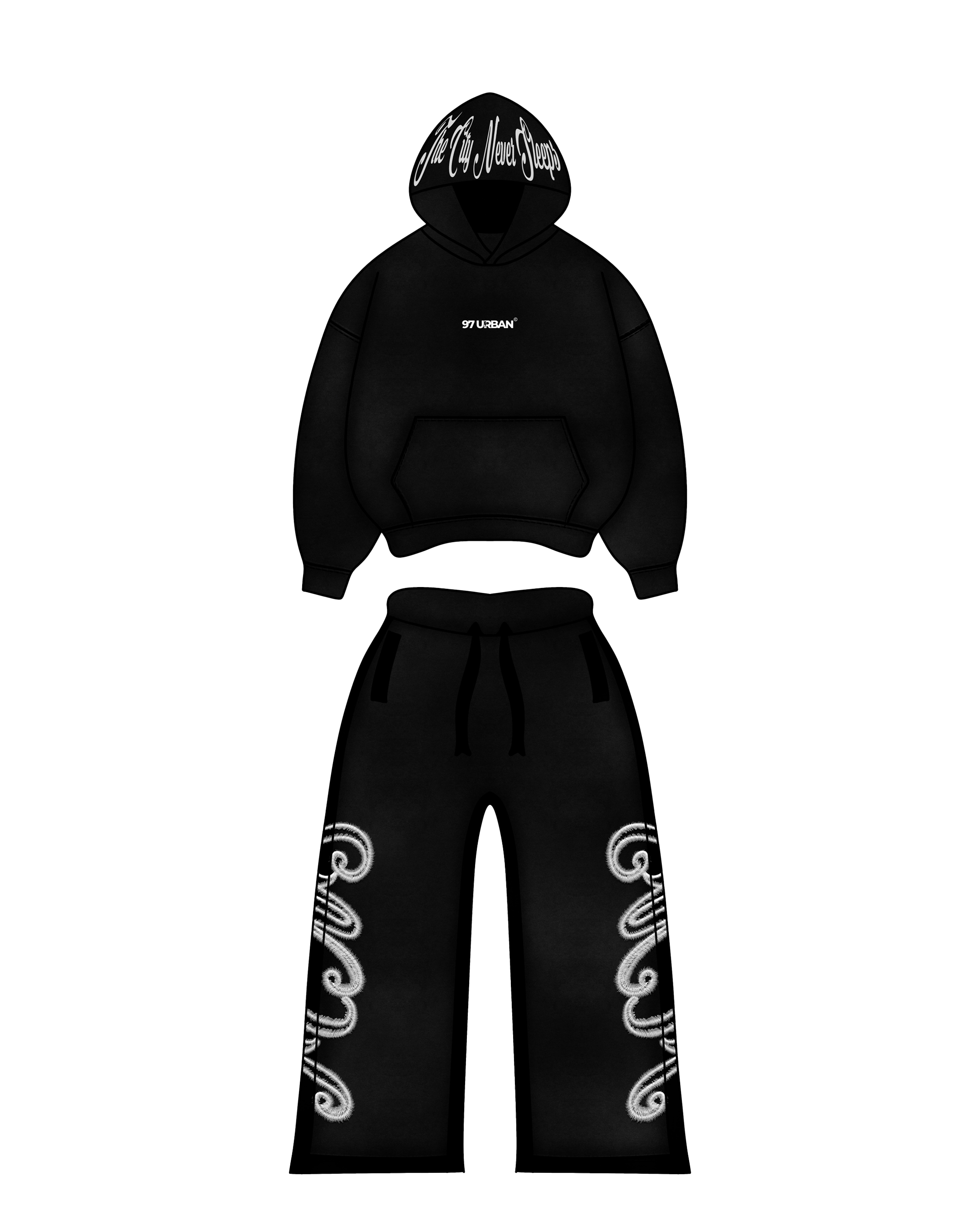 97 URBAN BLACK BASICS HOODIE