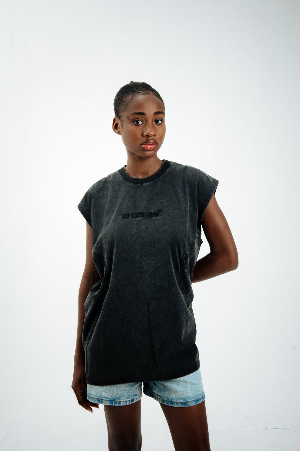 97 URBAN CURVED WASHED TANK TOP