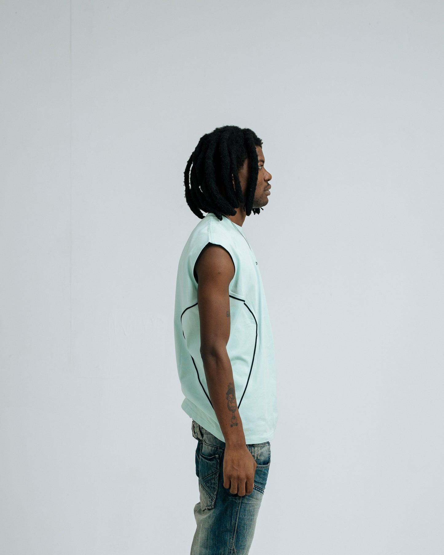 97 URBAN CURVED BLUE TANK TOP