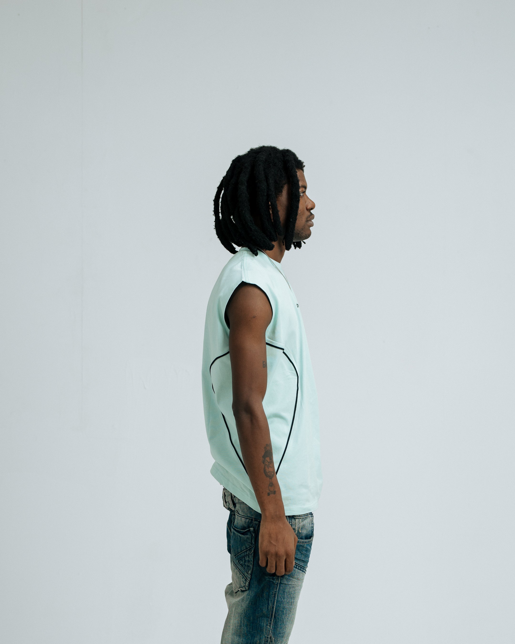 97 URBAN CURVED BLUE TANK TOP