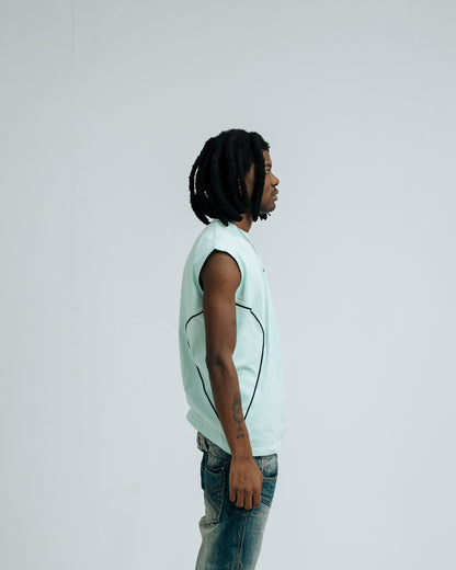 97 URBAN CURVED BLUE TANK TOP