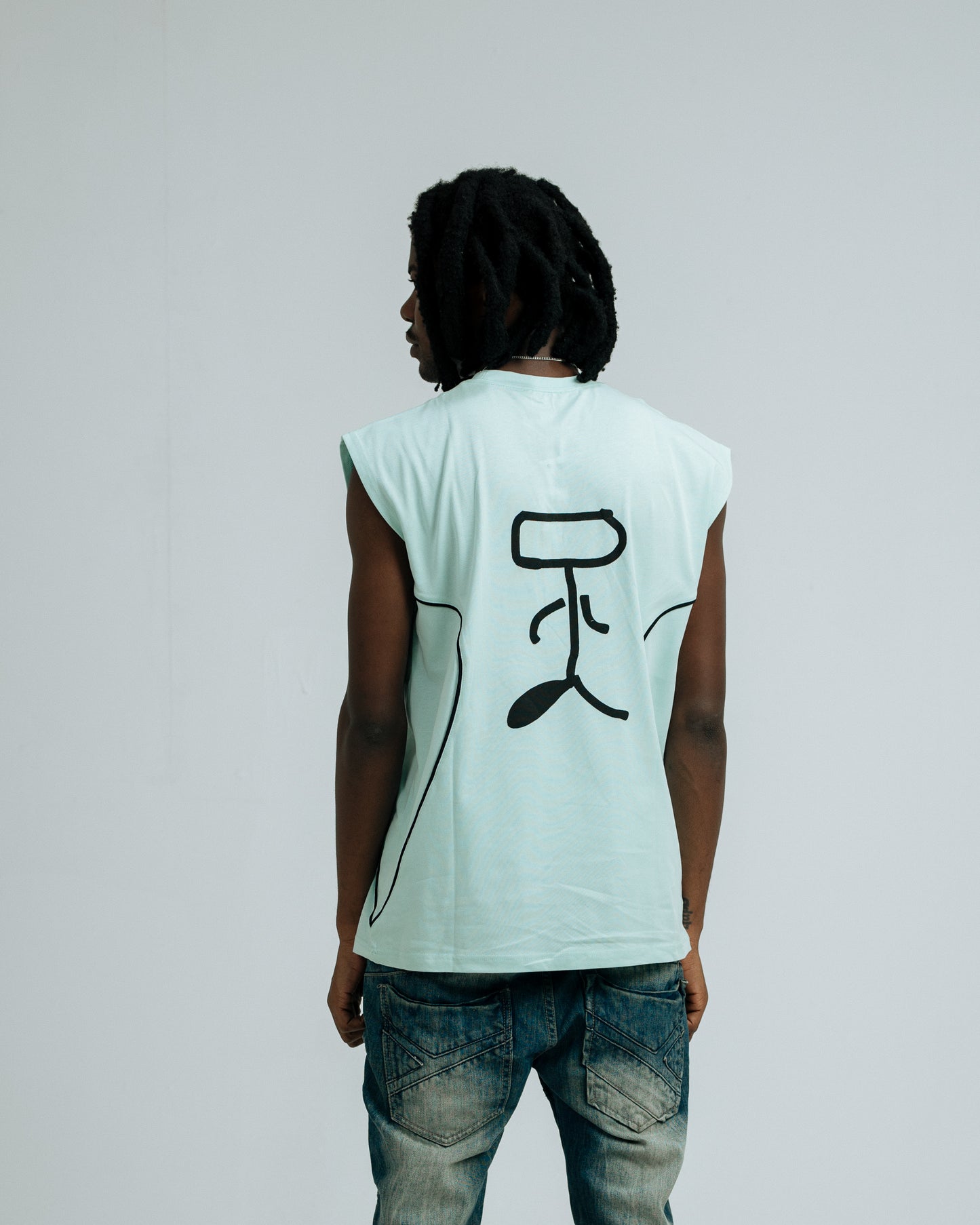 97 URBAN CURVED BLUE TANK TOP