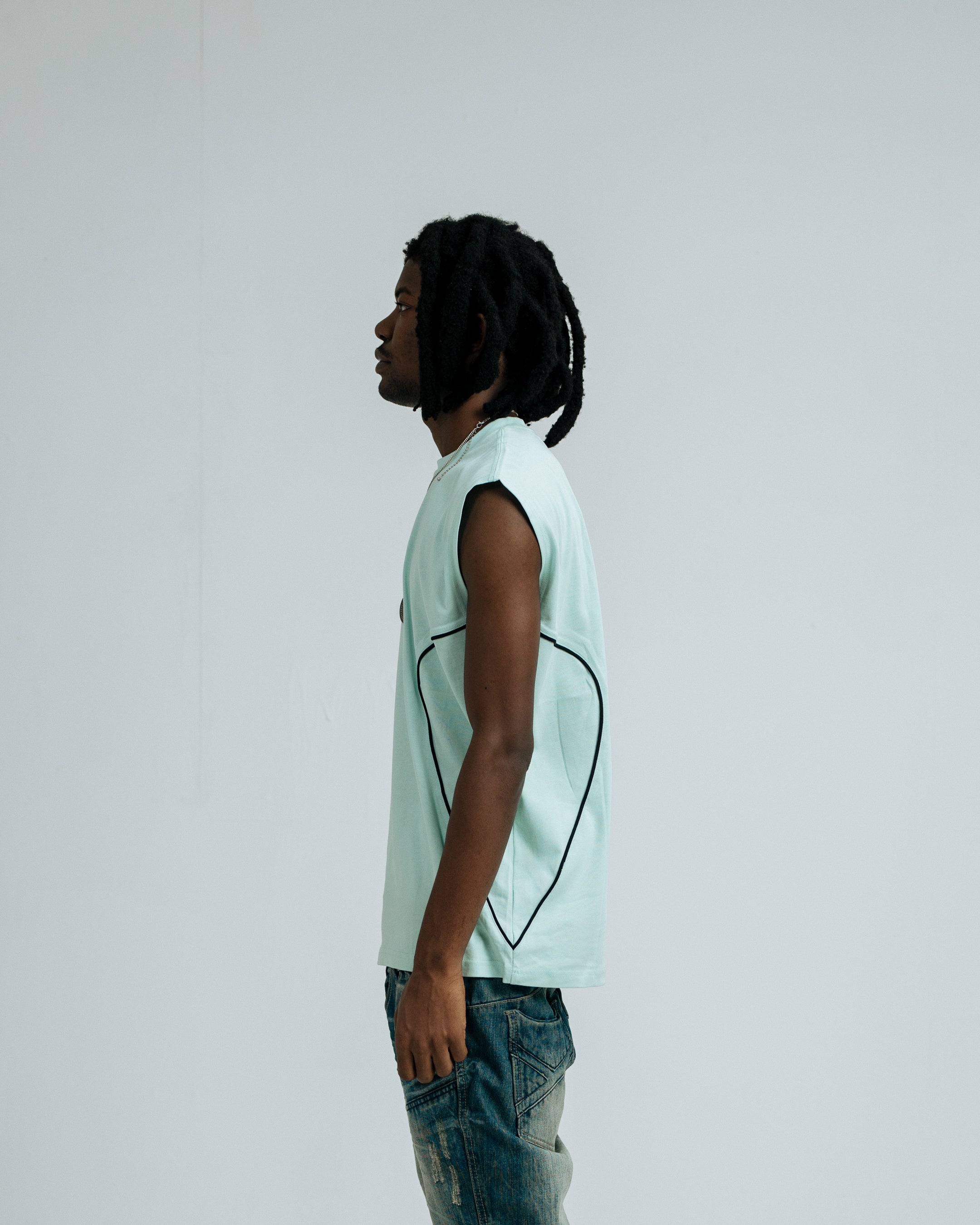 97 URBAN CURVED BLUE TANK TOP